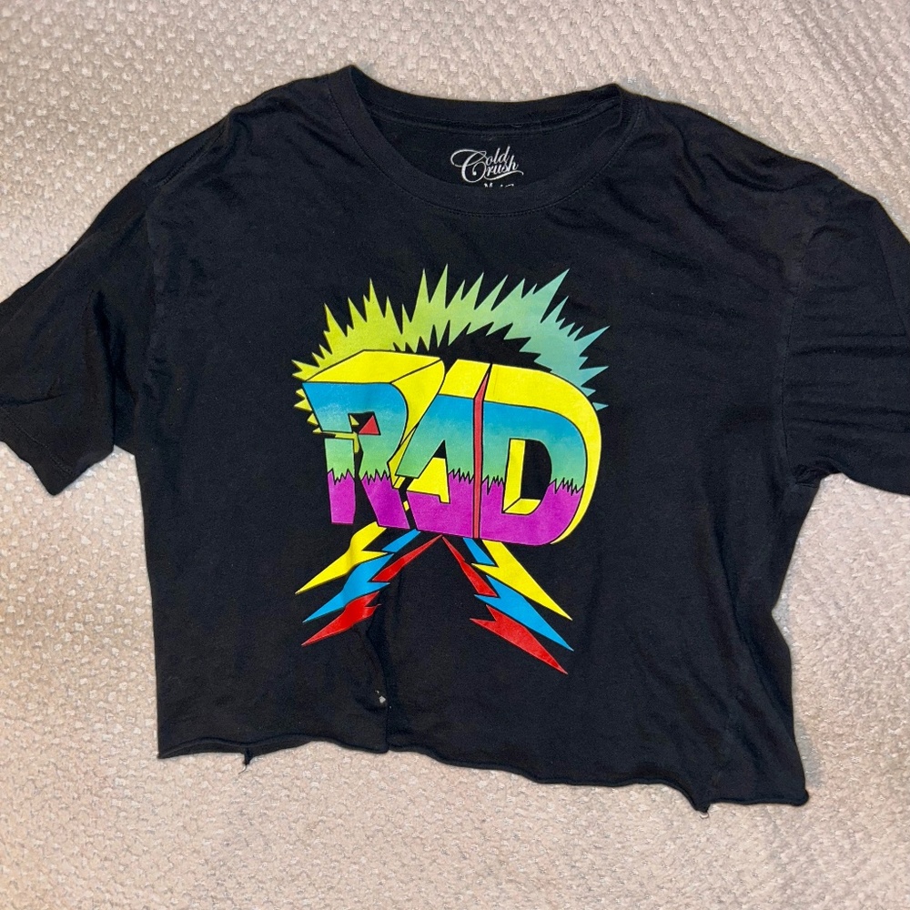 Cropped Band Tee: Medium, small stain